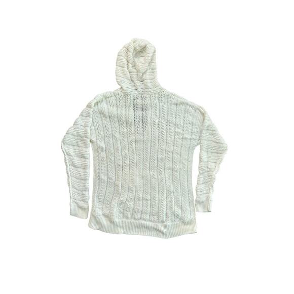 Natural Reflections Women's White Long Sleeve Ribbed Knit Hoodie Sweater Size XL - Picture 5 of 5